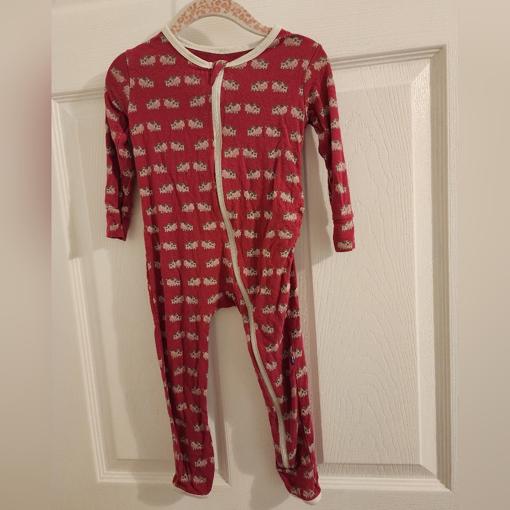 Kickee Pants Pink Baby Onesie with Animal Print